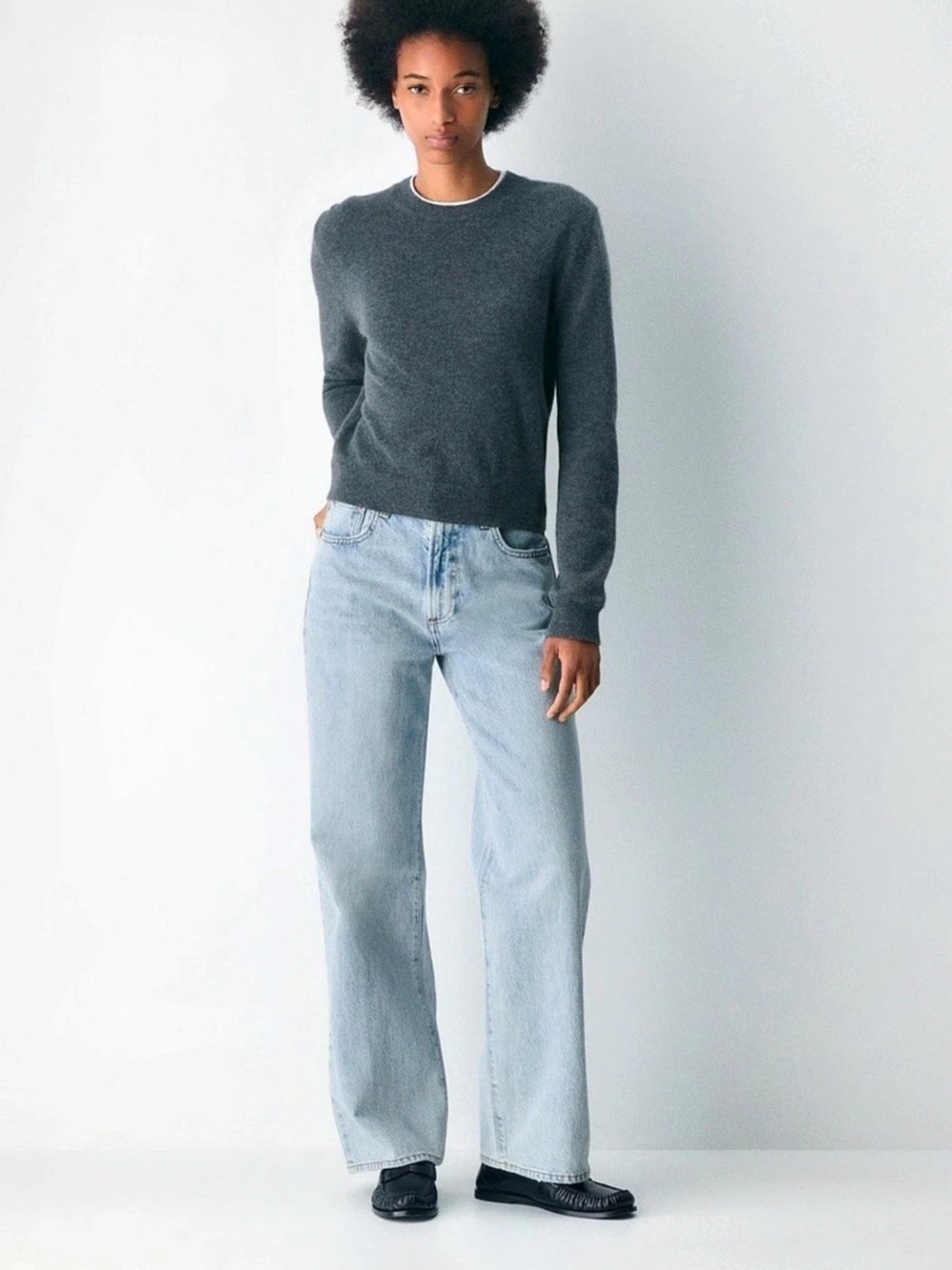 Aritzia Denim Forum Farrah Curve Wide Jeans in Blue Waist 28